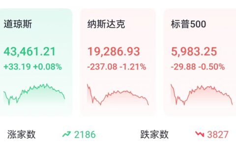 投资晨报 | 科技股集体走弱，拖累标普纳指三连跌，英伟达跌超3%；中概股涨势骤停，阿里跌超10%